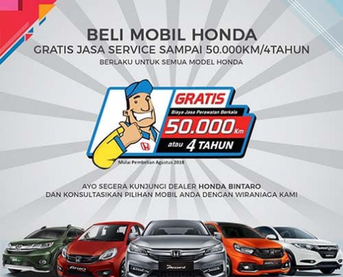 Beli mobil Honda GRATIS servis 4 Tahun