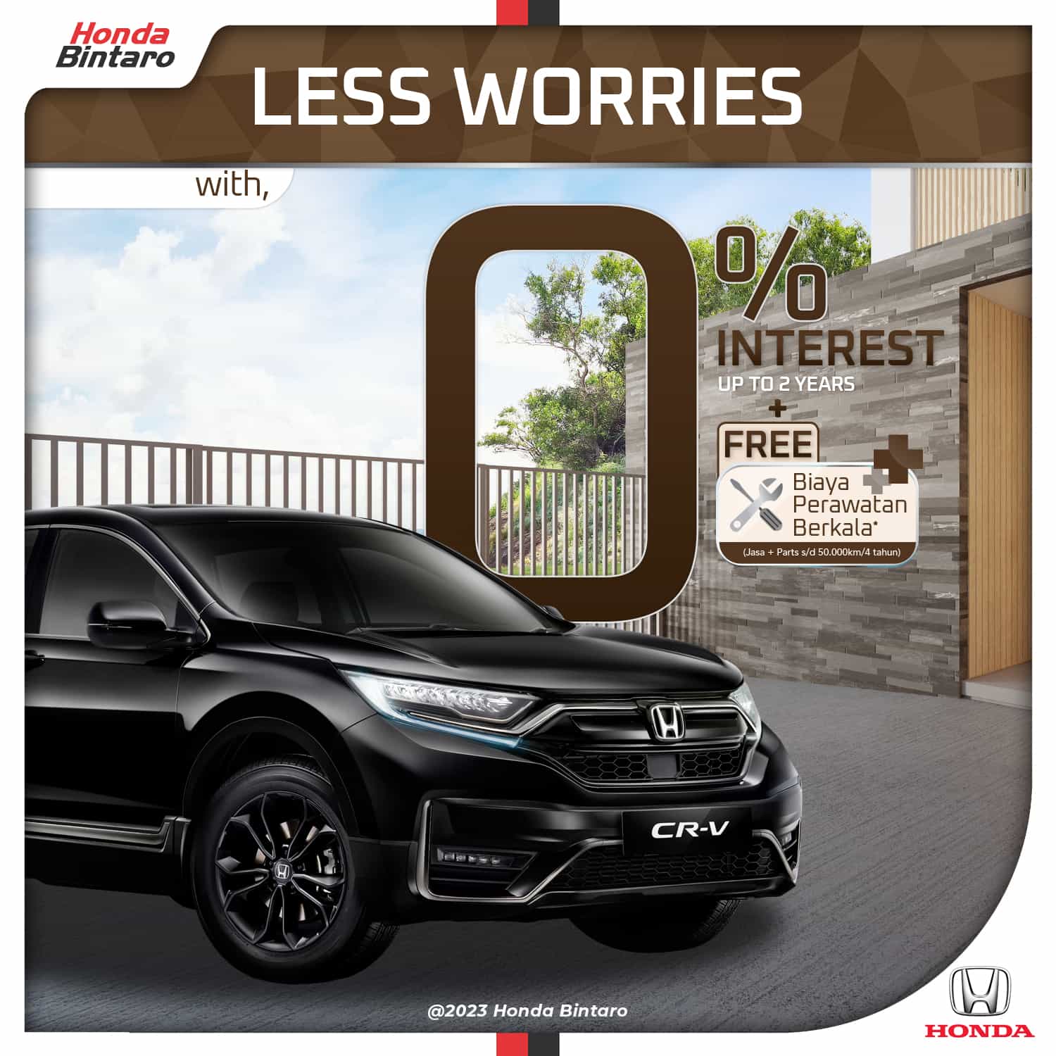 Less Worries with 0% Honda CR-V