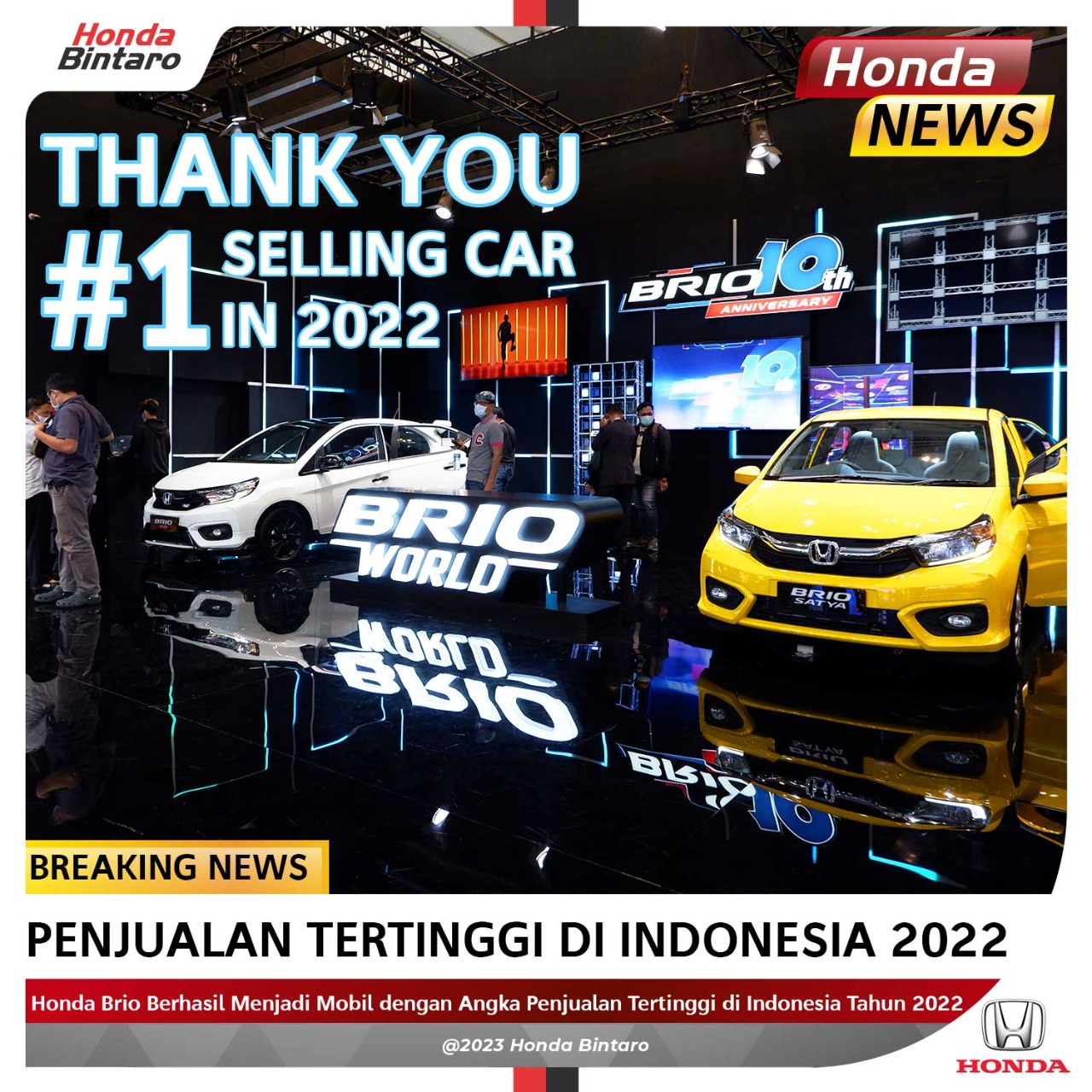 Honda Brio Capai Penjualan Tertinggi Tahun 2022