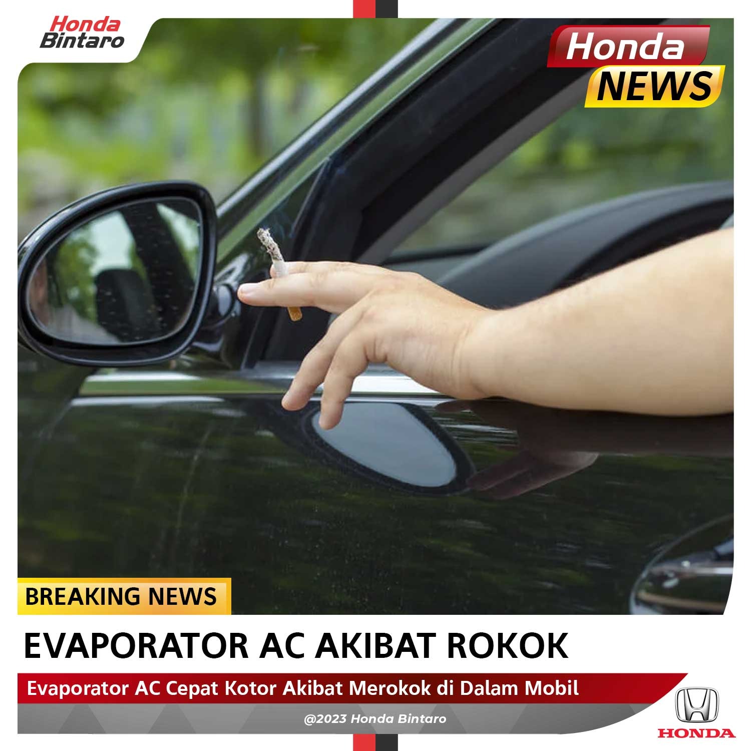 Evaporator AC Cepat Kotor Akibat Sering Merokok di Dalam Mobil Honda Bintaro