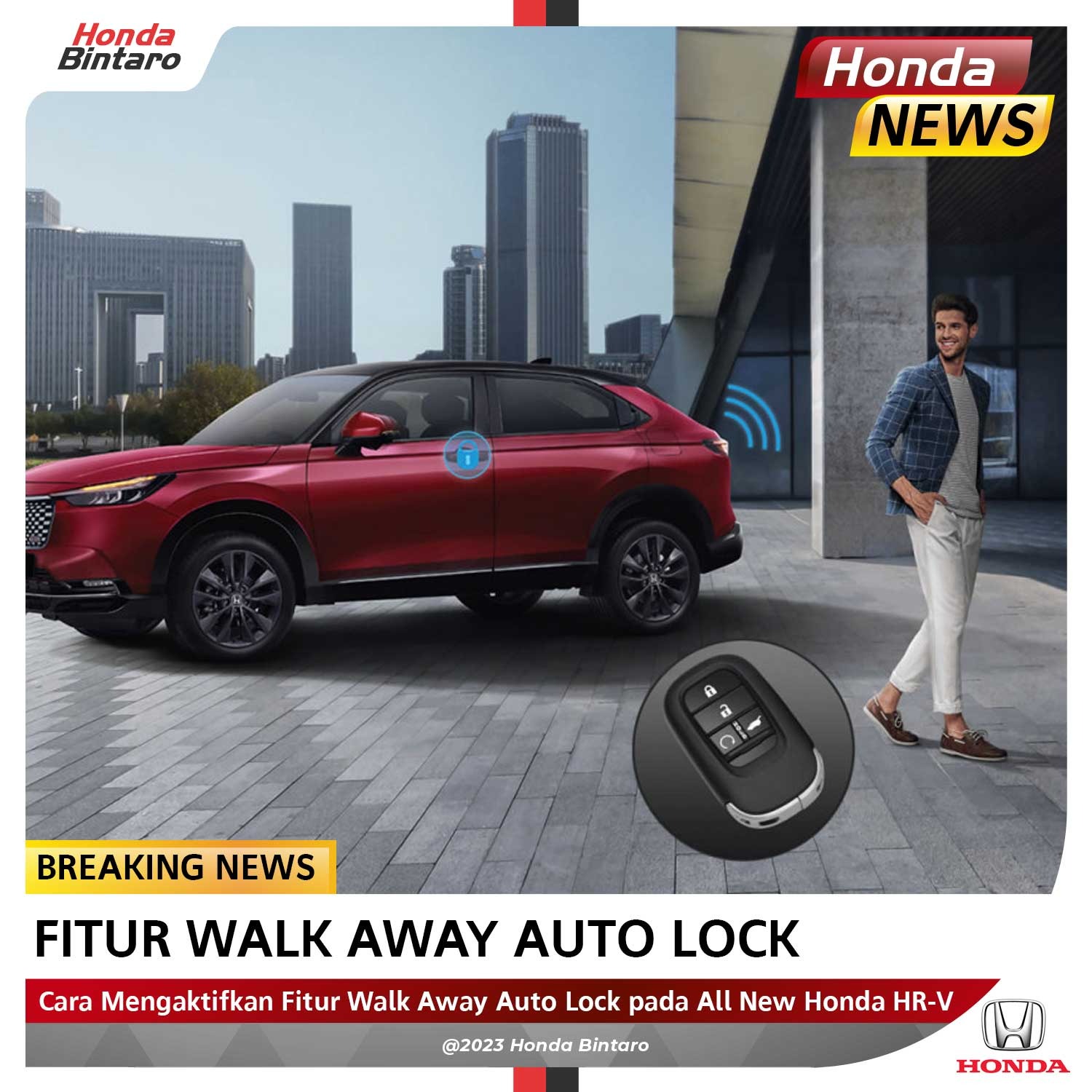 Cara Mengaktifkan Fitur Walk Away Auto Lock di All New Honda HR-V