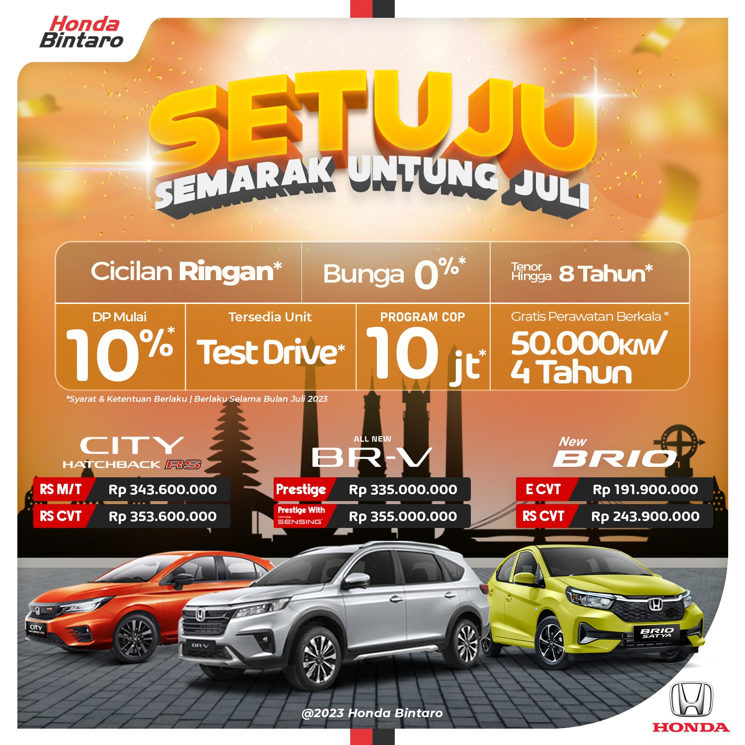 SETUJU (Semarak Untung Juli) - Promo Juli Honda Bintaro