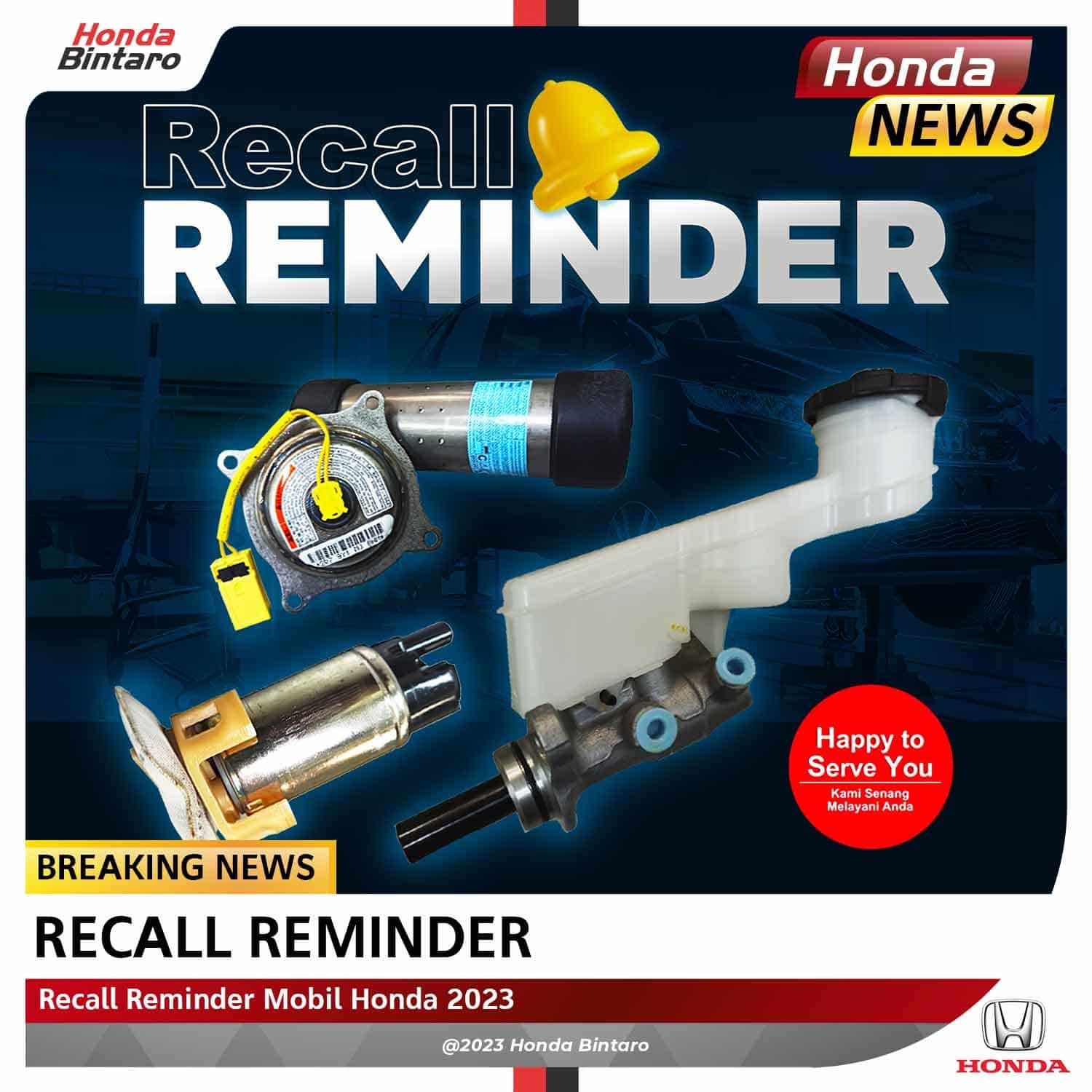 Recall Reminder Mobil Honda 2023