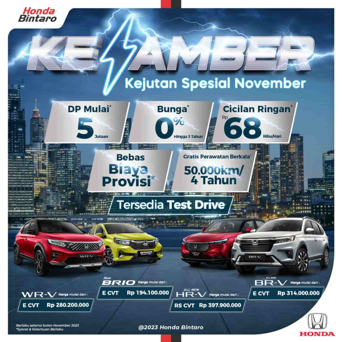 Promo Kejutan Spesial November Mobil Honda - 2023