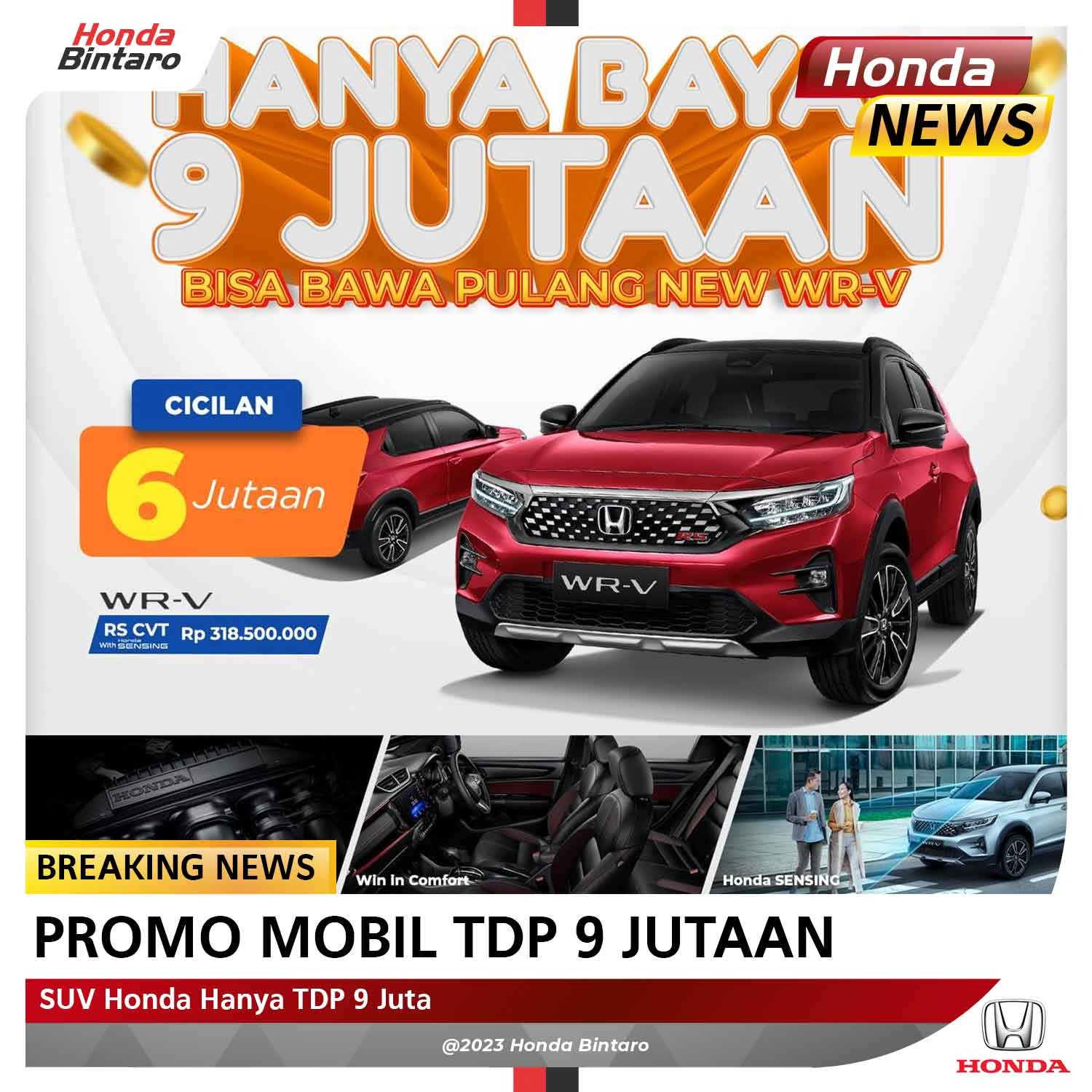 Miliki SUV Honda Hanya dengan TDP 9 Juta!