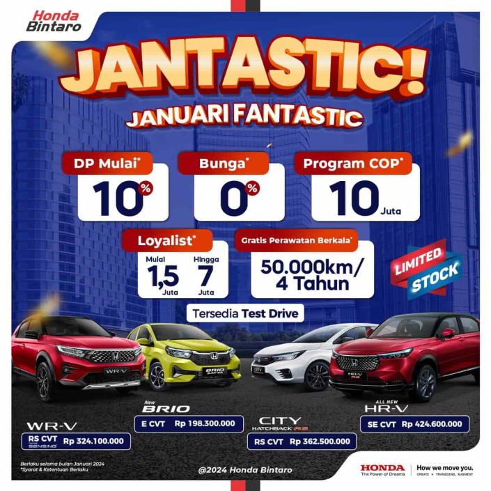 JANTASTIC - Promo Mobil Honda Januari 2024