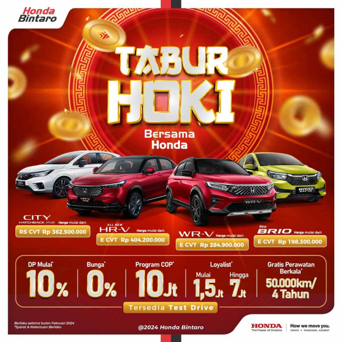 Promo Mobil Honda Tabur Hoki Februari