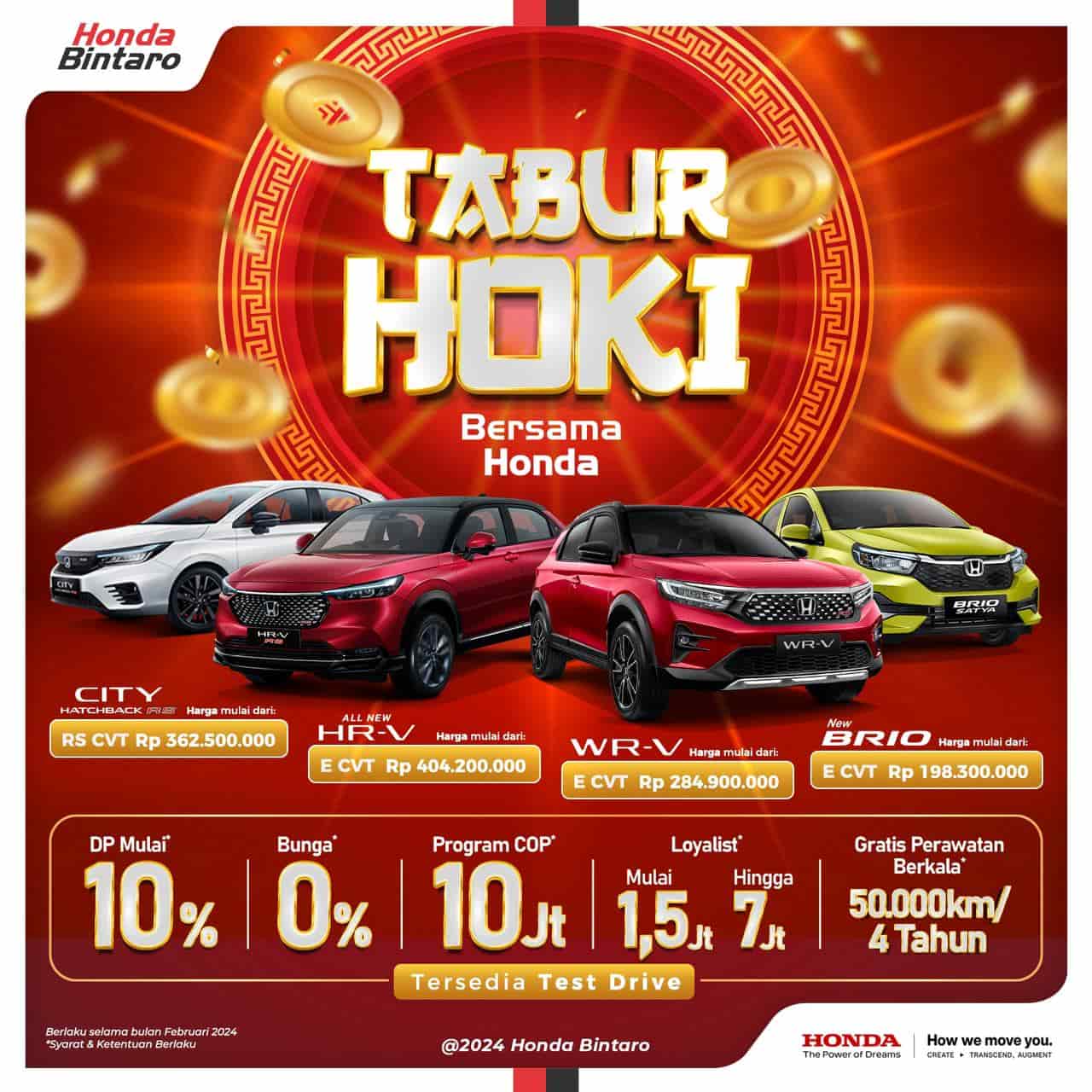 Promo Tabur Hoki Februari Promo Mobil Honda Tabur Hoki Februari