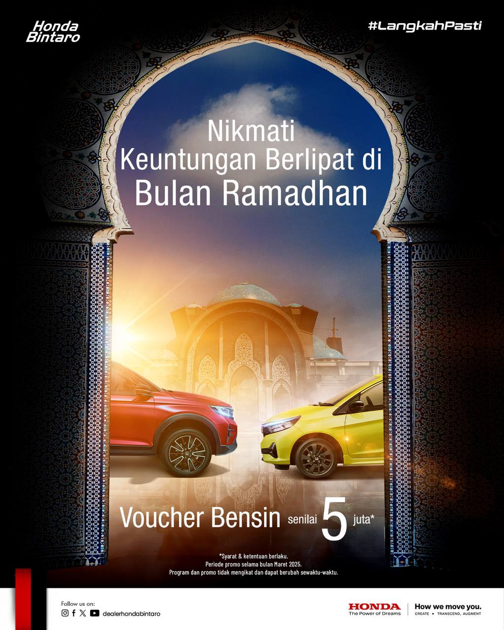 Keuntungan Berlipat di Bulan Ramadan Beli Mobil Honda Dapat Voucher Bensin Rp 5 Juta