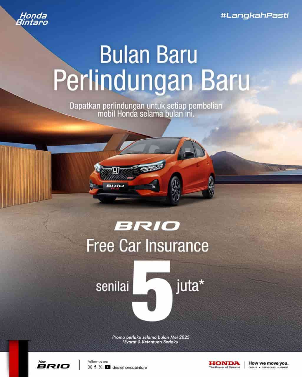 Beli Honda Brio, Dapatkan Asuransi Senilai 5 Juta
