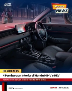 4 Pembaruan Interior di Honda HR-V e:HEV Hai teman Honda! Honda HR-V e:HEV kini hadir dengan serangkaian pembaruan interior yang semakin meningkatkan kenyamanan, kemudahan, serta pengalaman berkendara yang lebih modern. Empat fitur baru ini dirancang untuk mendukung pengemudi dalam berbagai situasi, mulai dari manuver di area padat, perjalanan harian di dalam kota, hingga kenyamanan personal di balik kemudi. 1. New Active Cornering Light Fitur ini memberikan tambahan pencahayaan saat kendaraan berbelok pada kecepatan rendah. Fitur ini akan aktif ketika lampu depan menyala, kecepatan berada di bawah 40 km/jam, dan pengemudi mengaktifkan lampu sein atau memutar setir. Teknologi yang diturunkan dari model Honda kelas atas ini membantu meningkatkan visibilitas di area gelap, terutama saat berkendara stop-and-go di jalan perkotaan. 2. New Reverse Auto Tilt Mirror Fitur menarik ini memudahkan manuver mundur dengan mengarahkan kaca spion kiri secara otomatis ke bawah ketika transmisi berada di posisi R. Fitur ini membantu pengemudi melihat area blind spot di bagian kiri bawah kendaraan, sehingga sangat berguna saat parkir di ruang sempit atau memundurkan mobil dengan presisi. 3. New Driver Power Seat Adjuster Kenyamanan pengemudi semakin ditingkatkan melalui New Driver Power Seat Adjuster. Pengaturan jok elektrik 8 arah ini memungkinkan pengemudi menyesuaikan posisi duduk secara mudah, cepat, dan ergonomis — baik sebelum mulai berkendara maupun setelah tiba di tujuan. 4. New Wireless Charging Fitur New Wireless Charging menghadirkan ruang kabin yang lebih rapi tanpa kabel serta memberikan fleksibilitas saat mengisi daya smartphone yang mendukung teknologi wireless charging. Fitur ini membuat pengalaman berkendara lebih praktis dan bebas gangguan. Dengan keempat pembaruan ini, Honda HR-V e:HEV menawarkan interior yang lebih cerdas, nyaman, dan siap menjawab kebutuhan mobilitas modern. Keempat fitur terbaru ini bisa Anda rasakan melalui layanan test drive Honda HR-V e:HEV di Honda Bintaro. Baca juga: Fitur New Reverse Auto Tilt Mirror di Mobil Honda 