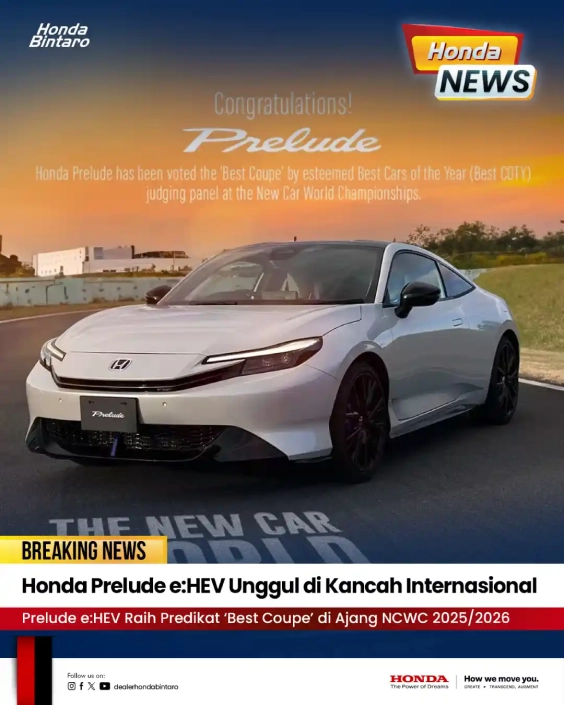 Honda Prelude eHEV Unggul di Kancah Internasional Honda Prelude e:HEV Unggul di Kancah Internasional