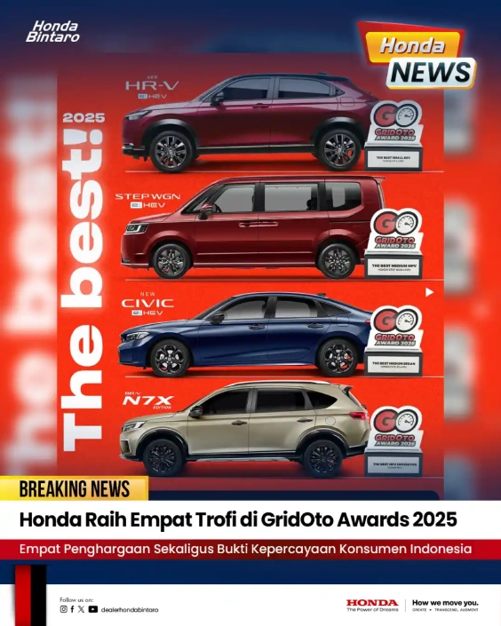 Honda Raih Empat Trofi di GridOto Awards 2025 Honda Raih Empat Trofi di GridOto Awards 2025