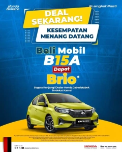 Deal Sekarang! Beli Mobil Honda Apapun Dapat Tambahan Honda Brio