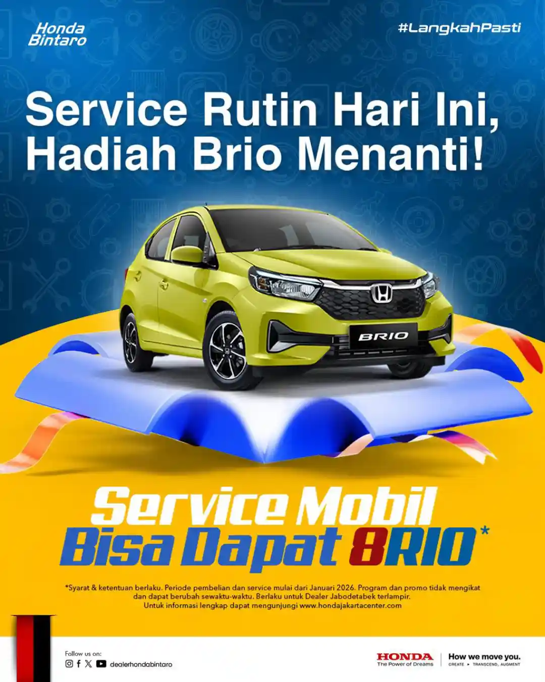Promo Service Terbaru – Service Rutin Hari Ini Hadiah Brio Menanti!