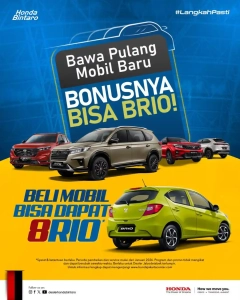 Promo Honda Mei 2026: Bawa Pulang Mobil Baru, Bonusnya Bisa Brio!