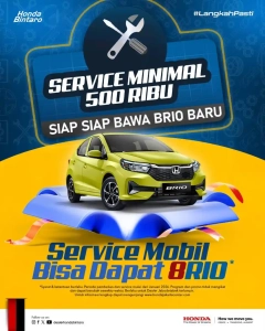 Program Bengkel 2026 Service Minimal 500 Ribu, Bawa Pulang Honda Brio!