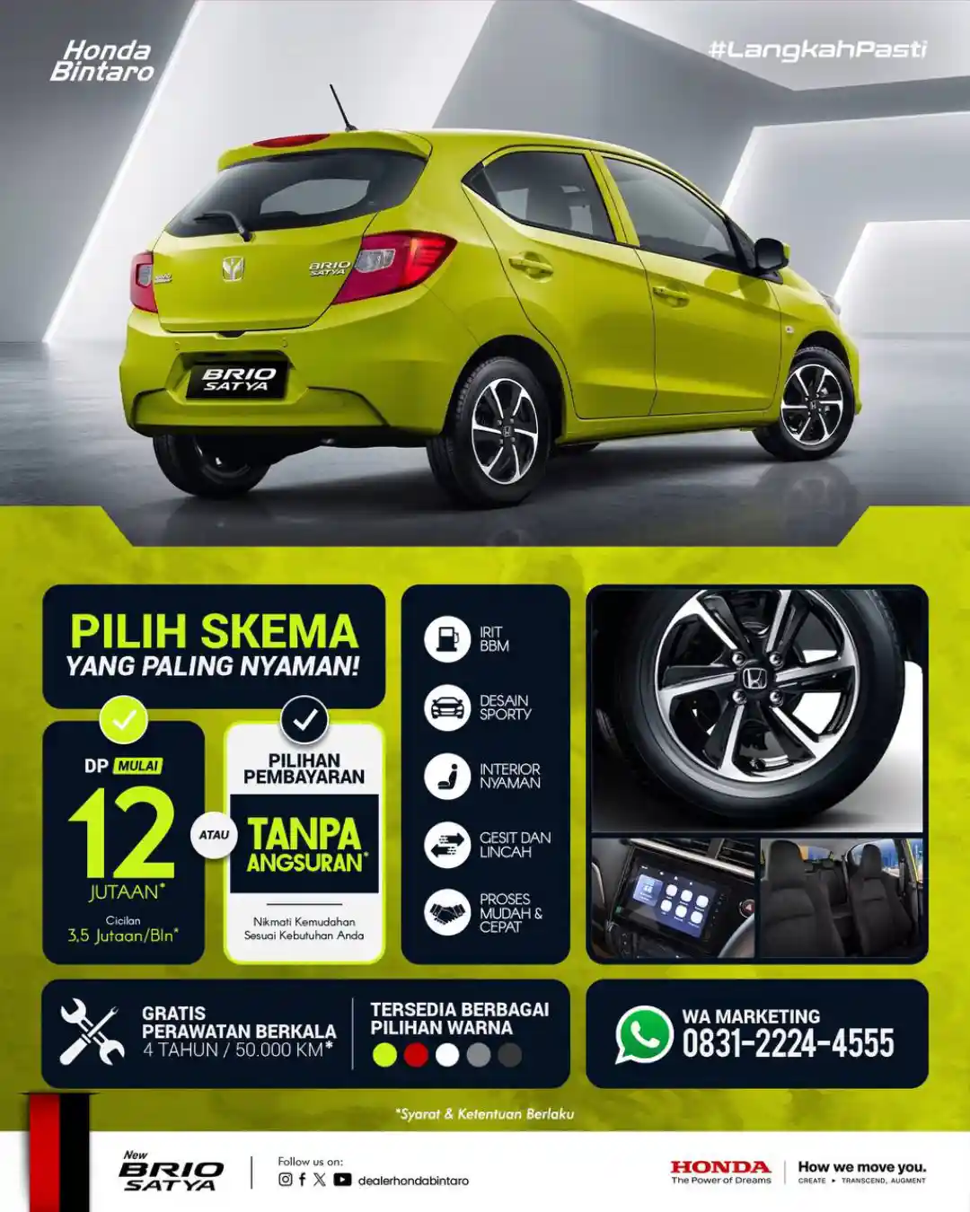 Honda Brio Satya Solusi Mobil Pertama dengan Skema Pembayaran Fleksibel