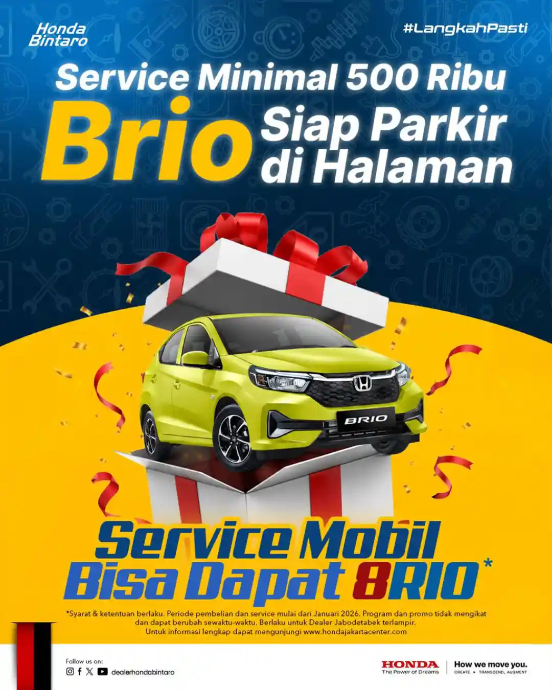 Program Service Juni 2026: Service Minimal 500 Ribu, Brio Siap Parkir di Halaman!