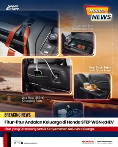 Honda STEP WGN e:HEV hadir dengan fitur-fitur unggulan yang membuat setiap perjalanan terasa lebih praktis, nyaman, dan menyenangkan. Simak fiturnya berikut ini...