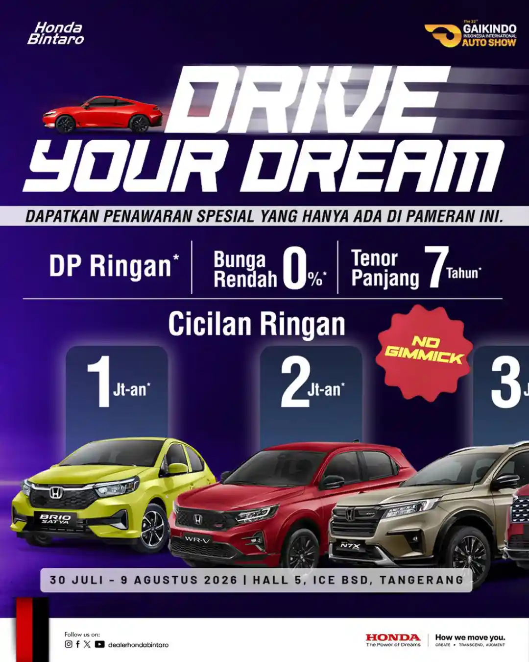 Driver Your Dream Program Eksklusif Honda GIIAS 2026