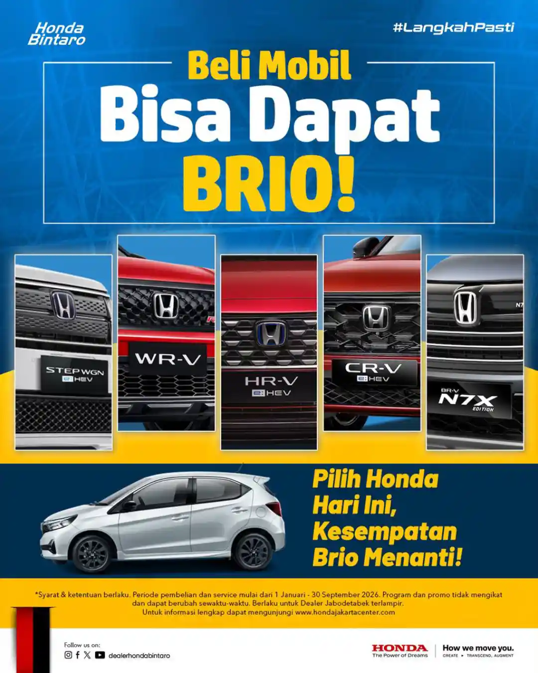 Promo Honda September: Beli Mobil Bisa Dapat Brio